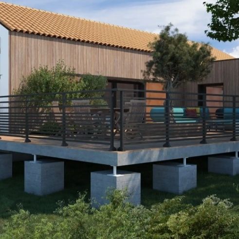Garde-corps en aluminium - LOIG - Kostum - à panneaux / d'extérieur / pour terrasse