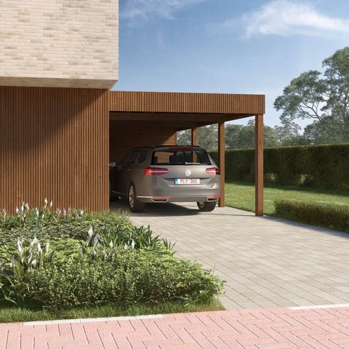 Abri de voiture en pin - KAMELEON  - Collstrop Garden - en frêne