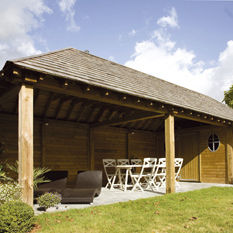 Gazebo en bois - POOLHOUSE - 3 MODULES - Collstrop Garden