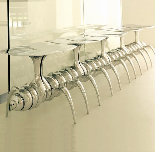 Banc design organique - CATERPILLAR  - Philip Watts Design - en fonte d'aluminium / modulaire