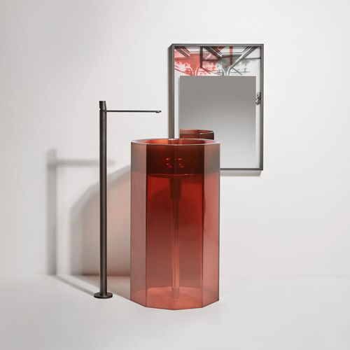 Vasque sur pied - VITREO - ANTONIO LUPI - en résine / ronde / contemporaine