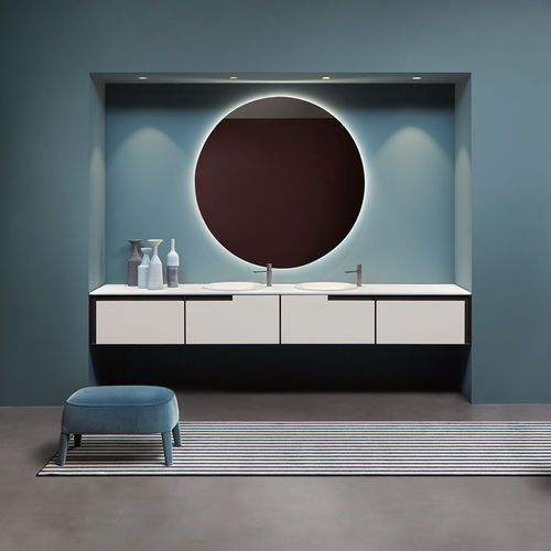 Meuble vasque double - DIMEZZO E FRAMEZZO - ANTONIO LUPI - suspendu / en bois / contemporain