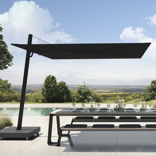 Parasol carré - VERSA UX FULL BLACK - Umbrosa - déporté / orientable / en tissu acrylique