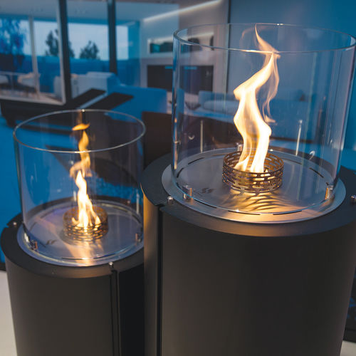 Cheminée au bioéthanol - MONACO ROUND  - Decoflame - à poser / centrale / d'extérieur