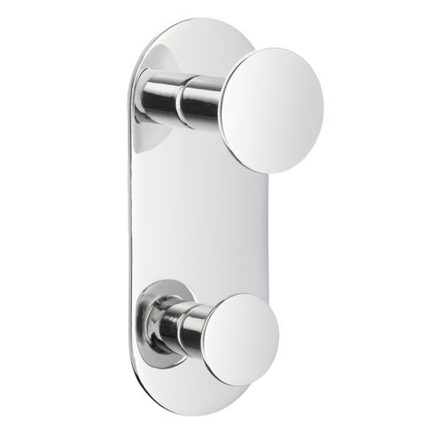 Patère contemporaine - H0862007 - HEXOTOL - en laiton chromé / double / de salle de bain