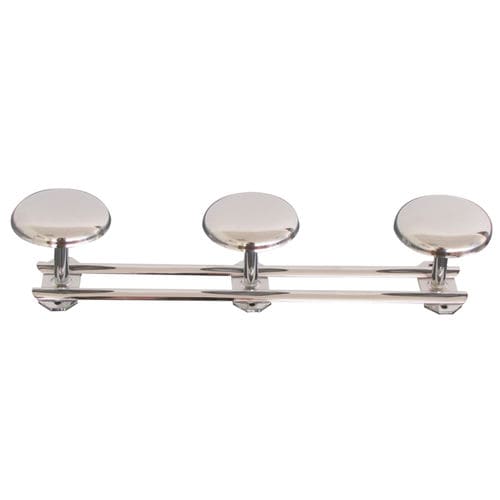Patère contemporaine - H0362101 - HEXOTOL - en acier chromé / triple / de salle de bain