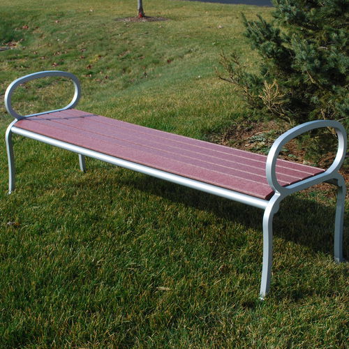 Banc public contemporain - LANGDON™ - Madrax/Thomas Steele - en acier / avec accoudoirs