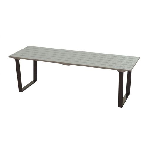 Table de pique-nique contemporaine - BRYNWOOD - Madrax/Thomas Steele - en plastique recyclé / en ipé / avec piètement en acier à revêtement par poudre