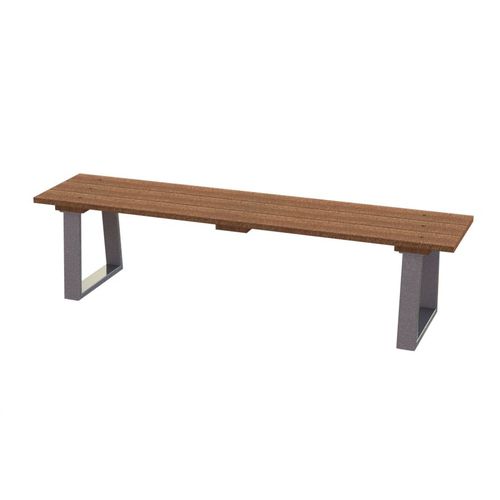 Banc public contemporain - BRYNWOOD FLAT - Madrax/Thomas Steele - en plastique recyclé / en acier à revêtement par poudre / en ipé