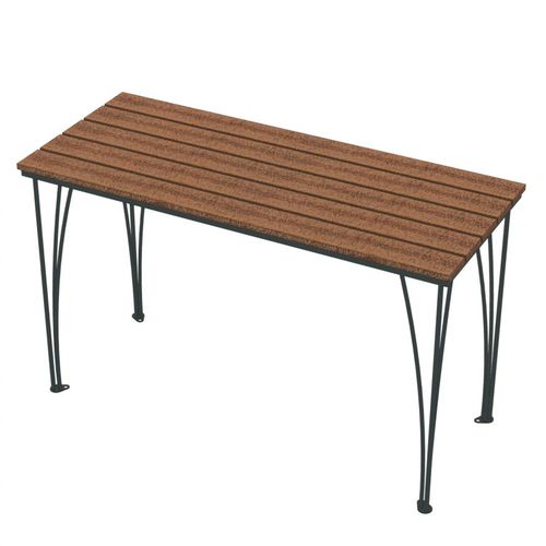 Table mange-debout contemporaine - YAHARA - Madrax/Thomas Steele - en plastique recyclé / en ipé / avec piètement en acier à revêtement par poudre