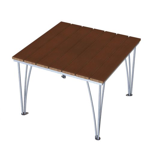 Table à manger contemporaine - YAHARA - Madrax/Thomas Steele - en ipé / en plastique recyclé / avec piètement en acier thermolaqué