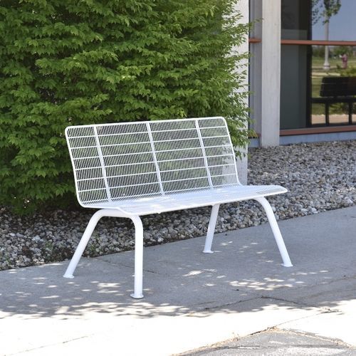 Banc public contemporain - MIFFLIN - Madrax/Thomas Steele - en acier à revêtement par poudre / avec dossier / sans accoudoirs