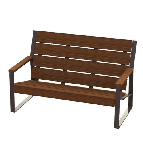 Banc public contemporain - VILAS TWIN  - Madrax/Thomas Steele - en plastique recyclé / en acier à revêtement par poudre / en acier