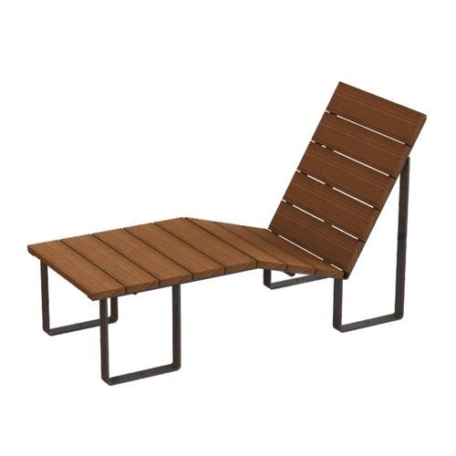 Bain de soleil contemporain - VILAS - Madrax/Thomas Steele - en ipé / en plastique recyclé / en acier à revêtement par poudre