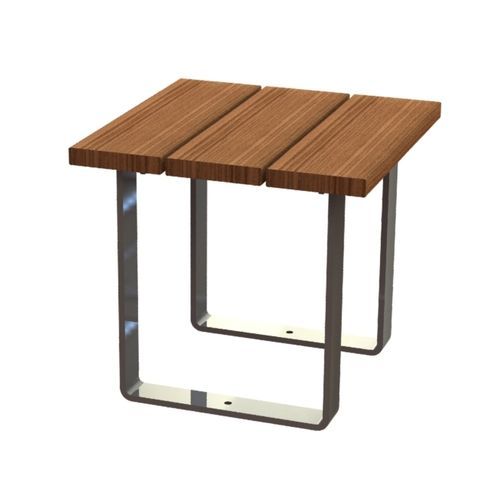 Table d'appoint contemporaine - VILAS - Madrax/Thomas Steele - en ipé / avec piètement en acier à revêtement par poudre / carrée