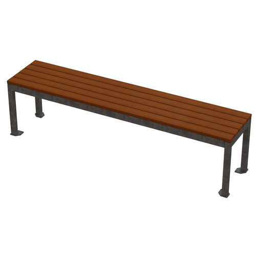 Banc public contemporain - MONONA FLAT - Madrax/Thomas Steele - en plastique recyclé / en acier galvanisé / en acier à revêtement par poudre