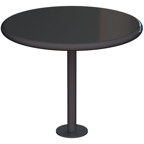 Table bistrot contemporaine - ODYSSEY  - Madrax/Thomas Steele - en acier à revêtement par poudre / avec piètement en acier à revêtement par poudre / ronde