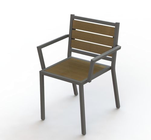 Chaise contemporaine - MONONA - Madrax/Thomas Steele - d'extérieur / en ipé / en plastique recyclé