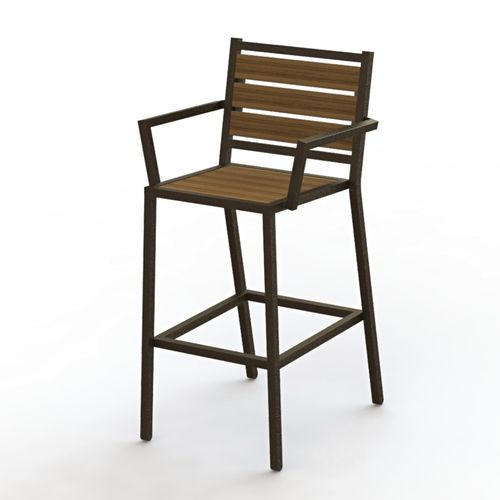 Chaise de bar contemporaine - MONONA - Madrax/Thomas Steele - d'extérieur / en ipé / en plastique recyclé