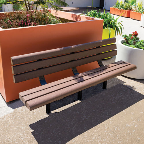 Banc public contemporain - WALDEN II  - Madrax/Thomas Steele - en ipé / en acier galvanisé / en acier à revêtement par poudre