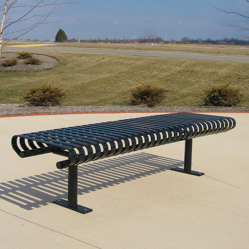 Banc public contemporain - CARNIVAL II - Madrax/Thomas Steele - en acier à revêtement par poudre / avec dossier / sans dossier