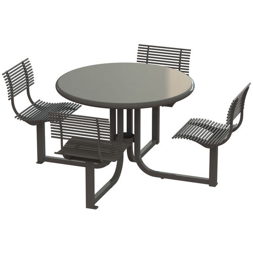 Table de pique-nique contemporaine - VOLARE - Madrax/Thomas Steele - en ipé / en acier inoxydable / en tôle perforée