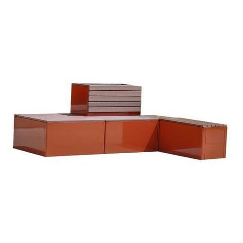 Banc de jardin contemporain - ATWOOD SEATING - Madrax/Thomas Steele - en plastique recyclé / avec dossier / sans dossier