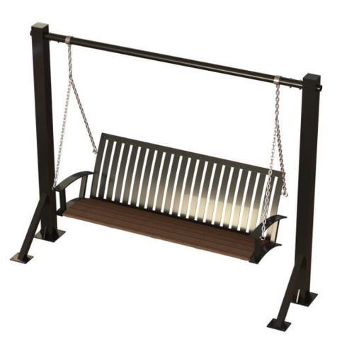 Banc de jardin en matières recyclées - ASHTON SWING - Madrax/Thomas Steele - en plastique recyclé / en liège / en bois massif