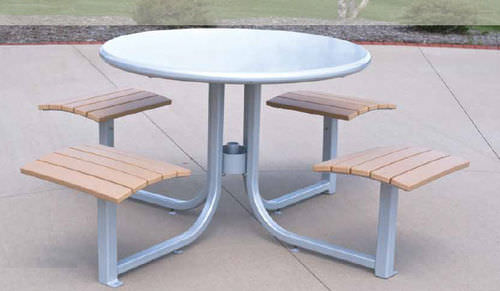 Table de pique-nique contemporaine - ASHTON™ - Madrax/Thomas Steele - en ipé / en plastique recyclé / avec piètement en acier à revêtement par poudre