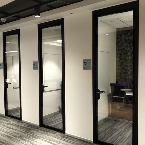Porte d'intérieur - GDS - Apton Partitioning Limited - en aluminium / battante / contemporaine
