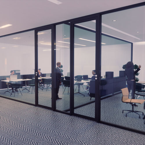 Porte d'intérieur - MK2 - Apton Partitioning Limited - en aluminium / battante / contemporaine