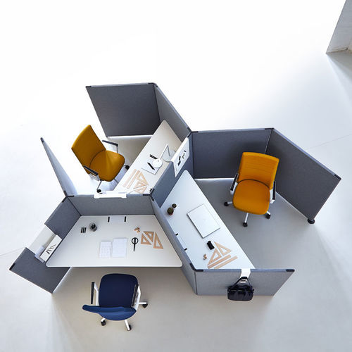 Séparateur de bureau au sol - LINK - Actiu - en tissu / modulable / gris