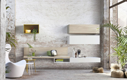 Ensemble mural de salon contemporain - FREE KUBE - Le Monde Wood