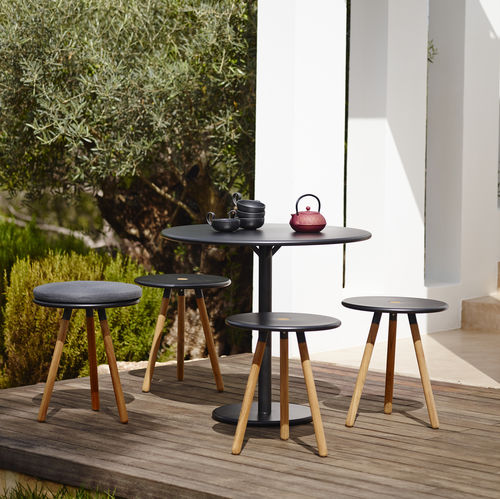 Tabouret contemporain - AREA : 11009 - Cane-line A/S - en teck / en aluminium / 3 pieds
