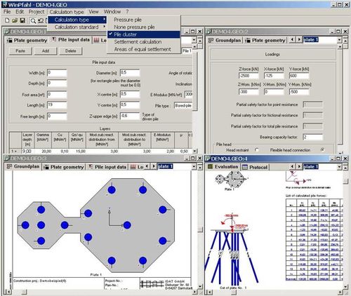 Logiciel de calcul de fondations spéciales - WINPFAHL - IDAT GmbH - pour structures en béton