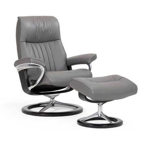 Fauteuil contemporain - CROWN SIGNATURE - Ekornes - en cuir / en tissu / avec repose-pieds