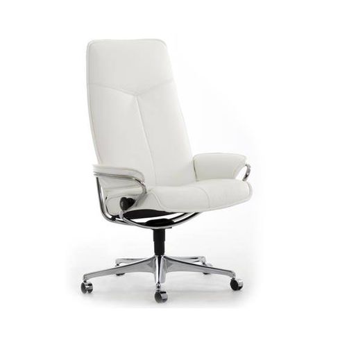 Fauteuil De Bureau Contemporain City Ekornes En Tissu En Cuir En Acier