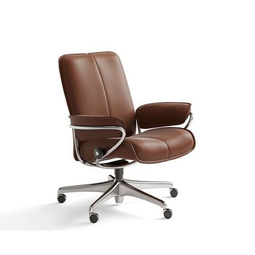 Fauteuil de bureau contemporain - CITY - Ekornes - en cuir / inclinable / marron