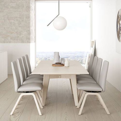 Table à manger contemporaine - MADEIRA W/SEPARATE LEAF T100 - Ekornes - en bois / rectangulaire / à rallonge