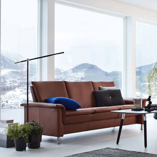Canapé contemporain - AURORA - Ekornes - marron / gris / en bois