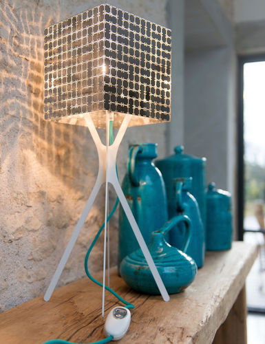 Lampe de table - FRACTALE SQUARE - LE LABO DESIGN - en acier inoxydable / en acier laqué / en acier inoxydable poli