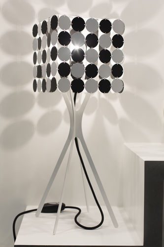 Lampe de table - BUBBLE CHECKERED SQUARE - LE LABO DESIGN - en acier / en acier inoxydable / en acier laqué