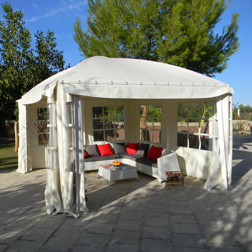 Gazebo en acier galvanisé - Cicogna Gemma - SPRECH S.r.l. - en tissu ignifuge / toit en toile / toit en PVC