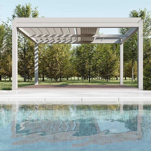 Pergola à lames brise soleil - SPRECH S.r.l. - autoportée / adossée / aluminium