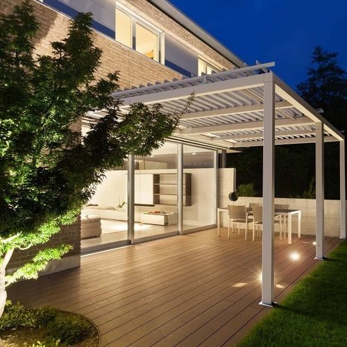 Pergola autoportée - Beach Shade - SPRECH S.r.l. - adossée / en aluminium / à lames orientables