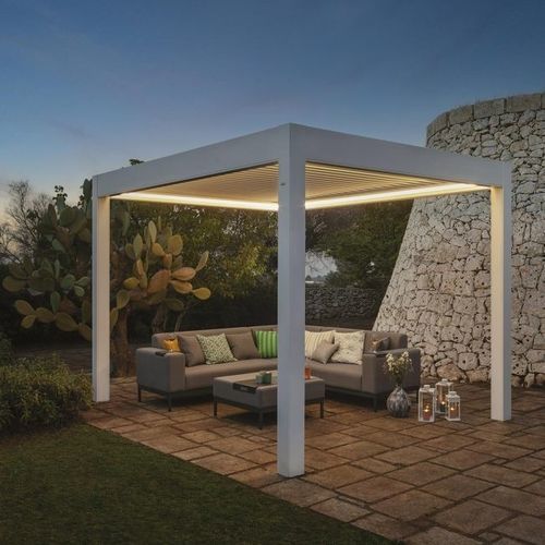 Pergola autoportée - QBox Alx - SPRECH S.r.l. - adossée / en aluminium / en acier inoxydable
