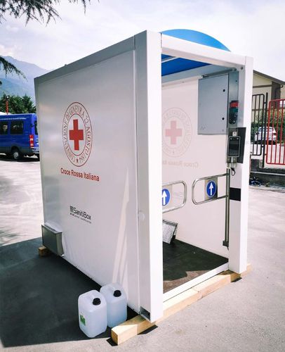 Tunnel de désinfection en acier - SanitiBox - SPRECH S.r.l. - en PVC / sanitaire / pour espaces publics