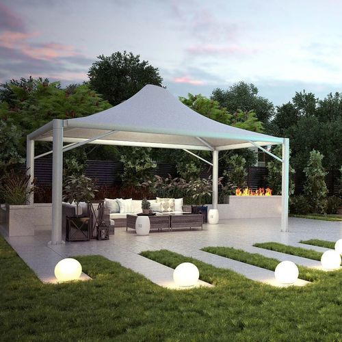 Gazebo en acier galvanisé - Airone Rubino - SPRECH S.r.l. - en tissu ignifuge / toit en toile / toit en PVC