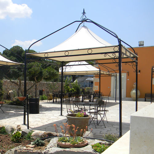 Gazebo en acier galvanisé - Barocco Out - SPRECH S.r.l. - en tissu ignifuge / toit en toile / toit en PVC