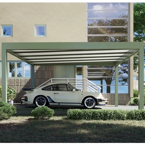 Pergola autoportée - QBox Linea - SPRECH S.r.l. - adossée / en acier / couverture en toile